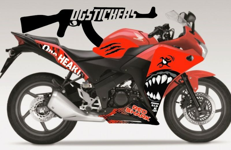 Honda CBR125R Red Shark Full Sticker Set