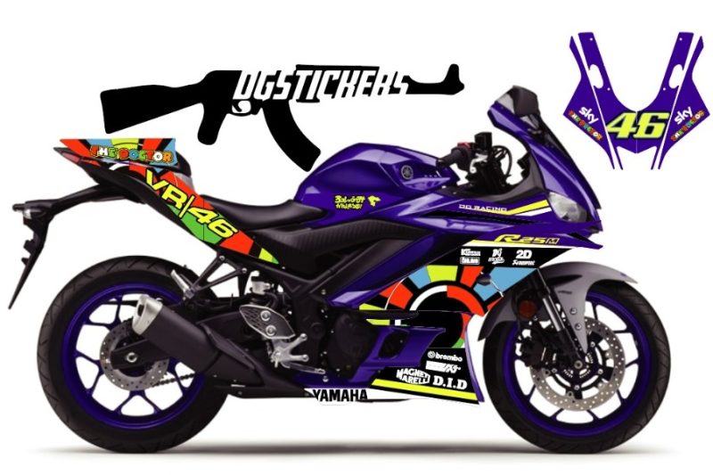 Yamaha R25 VR46 Sun Full Sticker Set