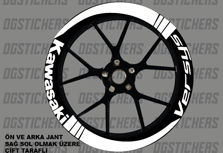 Kawasaki Versys Beyaz Full Jant Sticker Set