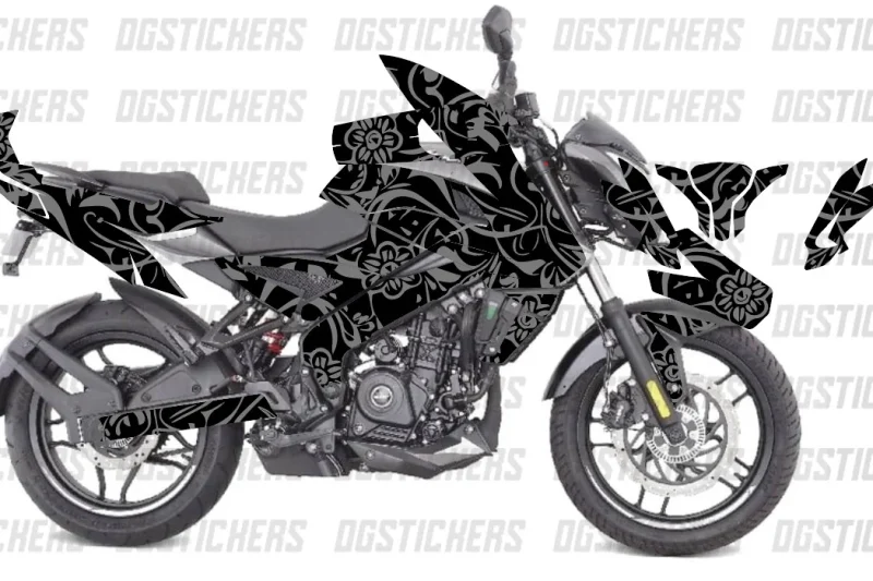 Bajaj Pulsar NS200 2014-2026 Floral Siyah-Gri kaplama seti