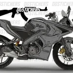 Bajaj Pulsar RS200 2014-2026 Cartoon Effect Gri-Siyah kaplama seti