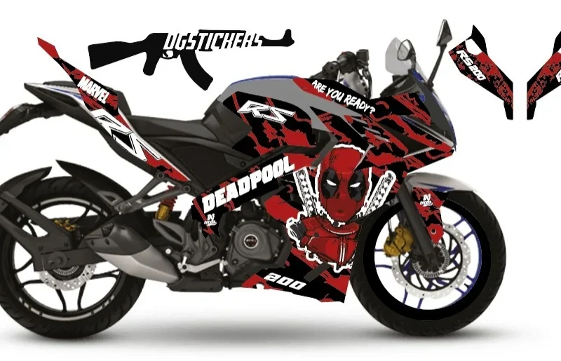 Bajaj Pulsar RS200 2014-2026 Deadpool Kırmızı kaplama seti