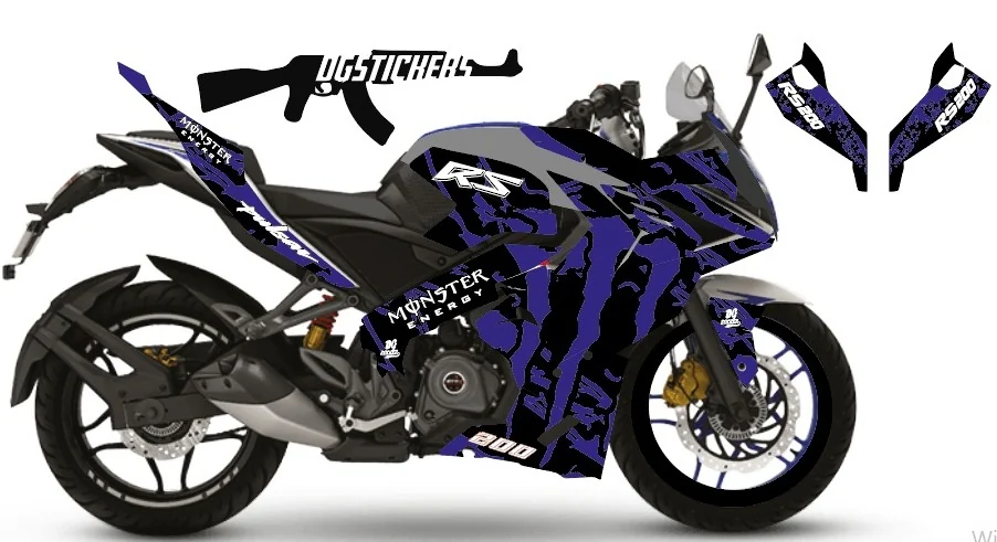 Bajaj Pulsar RS200 2014-2026 Monster Lacivert kaplama seti detay görseli 2