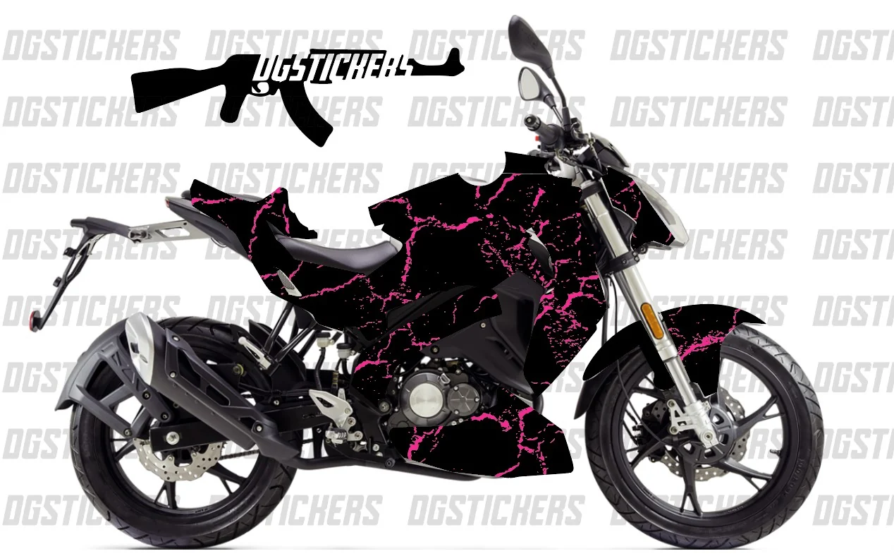 Benelli 125S 2020-2024 Craked Pembe-Siyah kaplama seti detay görseli 5