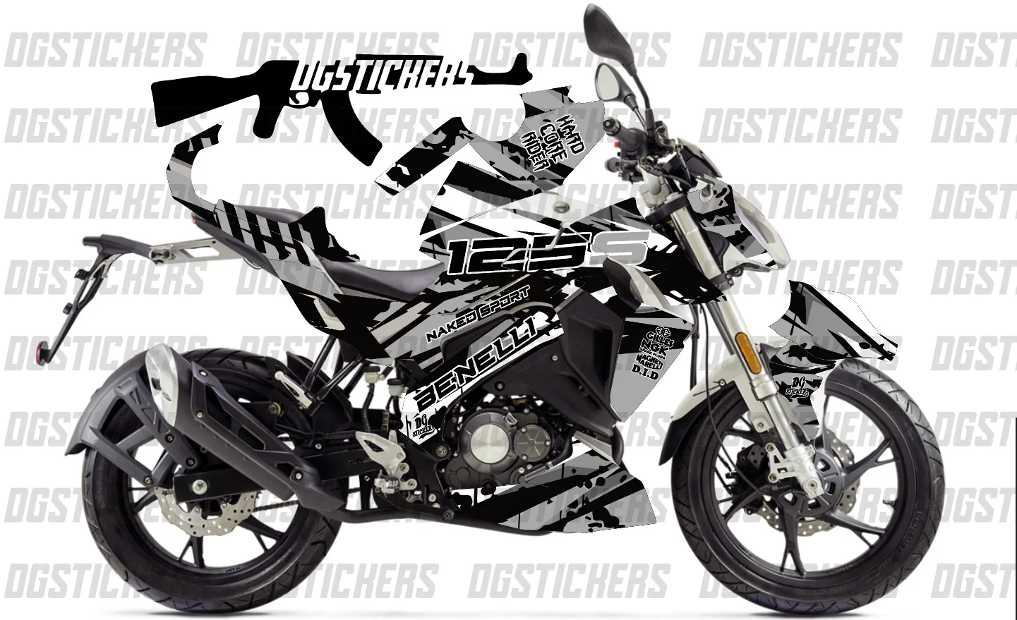 Benelli 125S 2020-2024 Sport Design Gri-Siyah kaplama seti