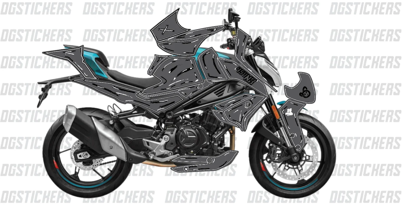 CFMOTO 450NK 2023-2026 Cartoon Effect Gri kaplama seti