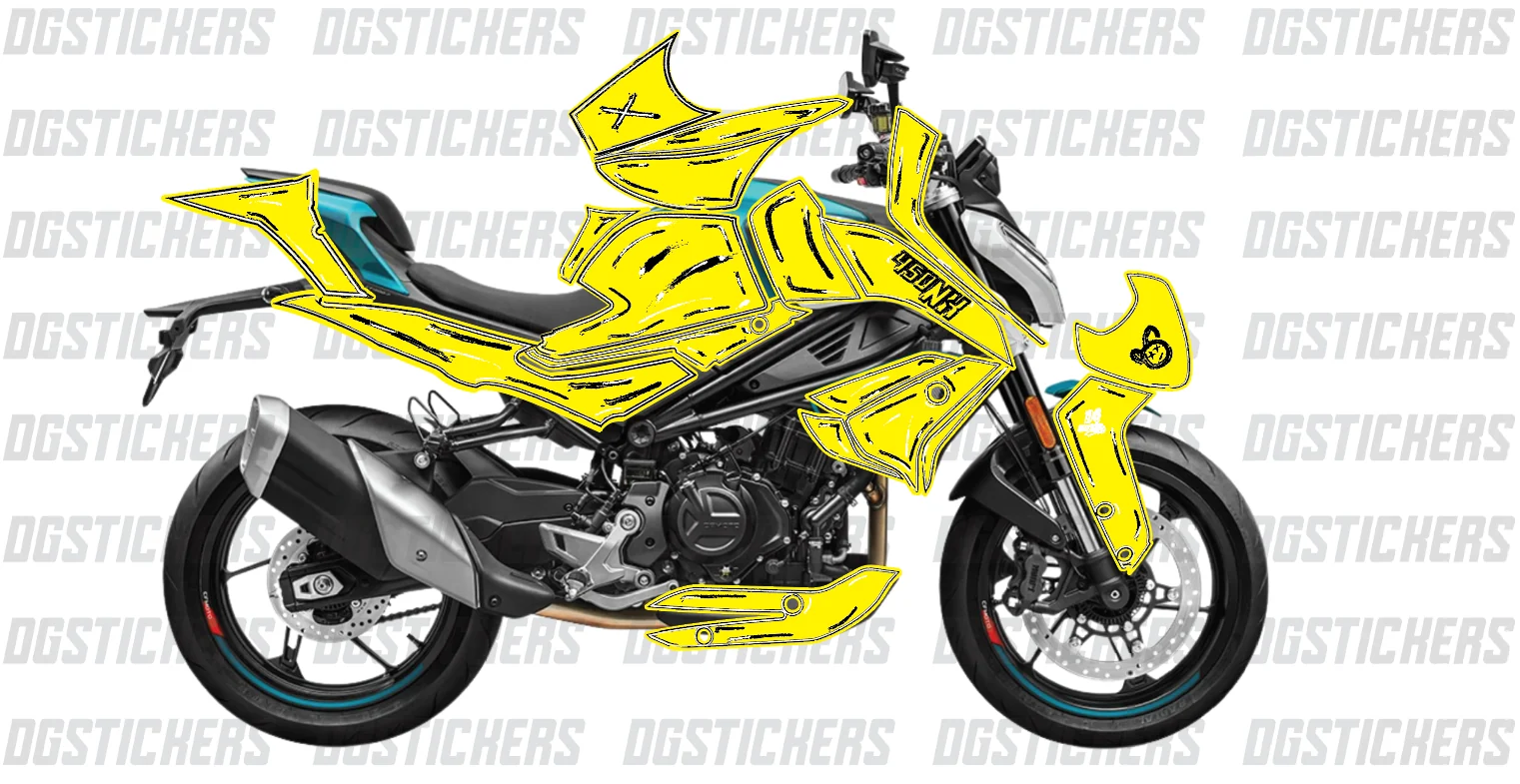 CFMOTO 450NK 2023-2026 Cartoon Effect Sarı kaplama seti detay görseli 6