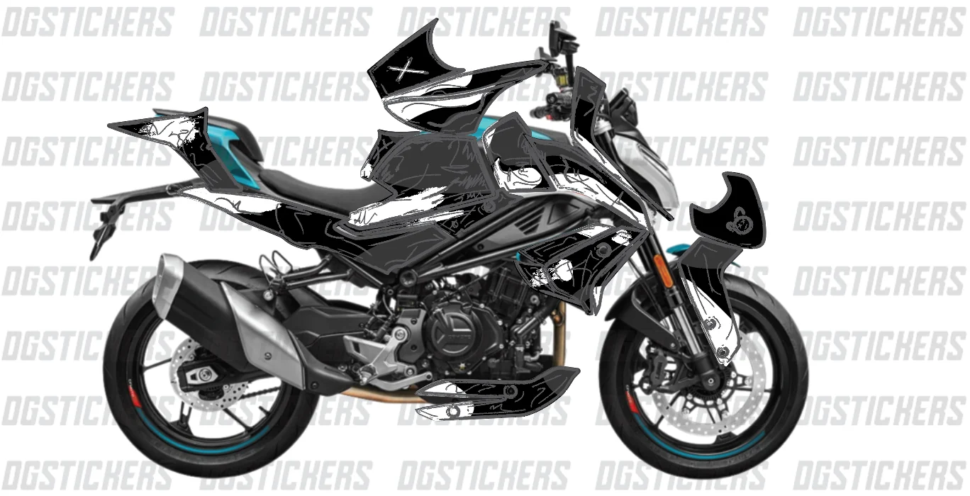 CFMOTO 450NK 2023-2026 Cartoon Effect V2 Gri kaplama seti