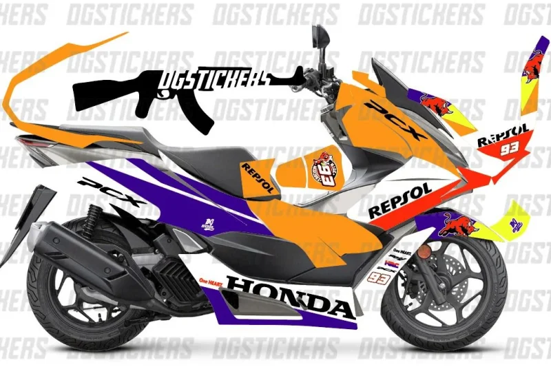 Honda PCX 2021-2024 Repsol kaplama seti