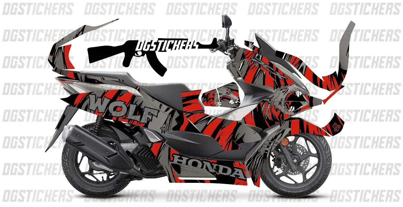 Honda PCX 2021-2024 Wolf Kırmızı-Gri kaplama seti