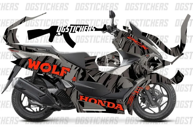 Honda PCX 2021-2024 Wolf V2 Kırmızı-Gri kaplama seti