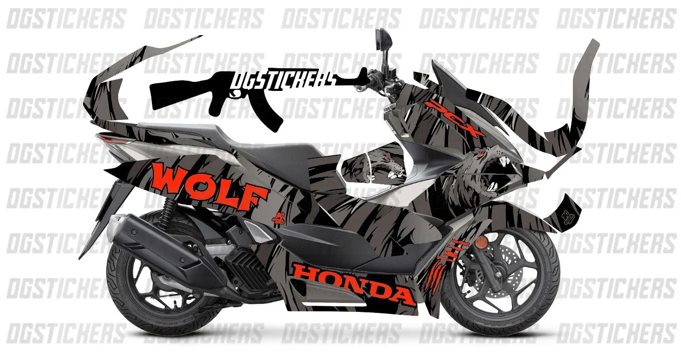 Honda PCX 2021-2024 Wolf V2 Kırmızı-Gri kaplama seti