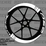 Bajaj Dominar 250 Standart Beyaz jant sticker seti