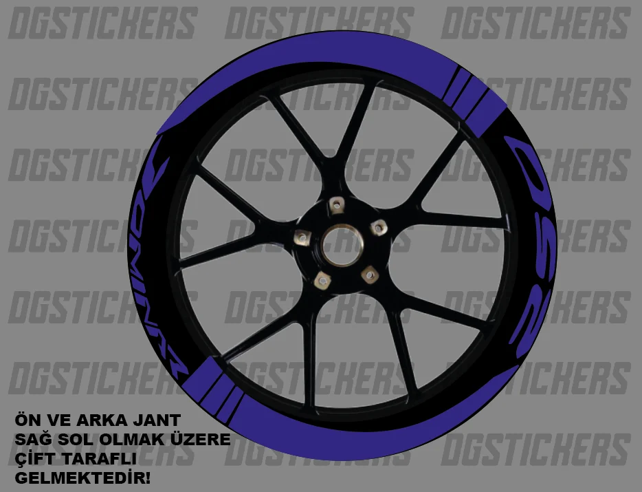 Bajaj Dominar 250 Standart Mavi jant sticker seti detay görseli 16