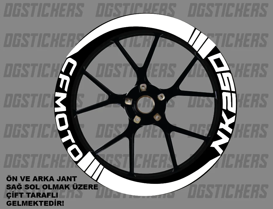 CFMOTO 250NK Standart Beyaz jant sticker seti