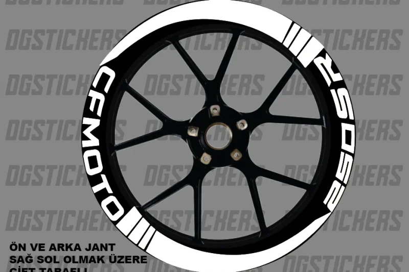 CFMOTO 250SR Standart Beyaz jant sticker seti