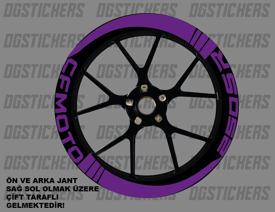 CFMOTO 250SR Standart Mor jant sticker seti detay görseli 11