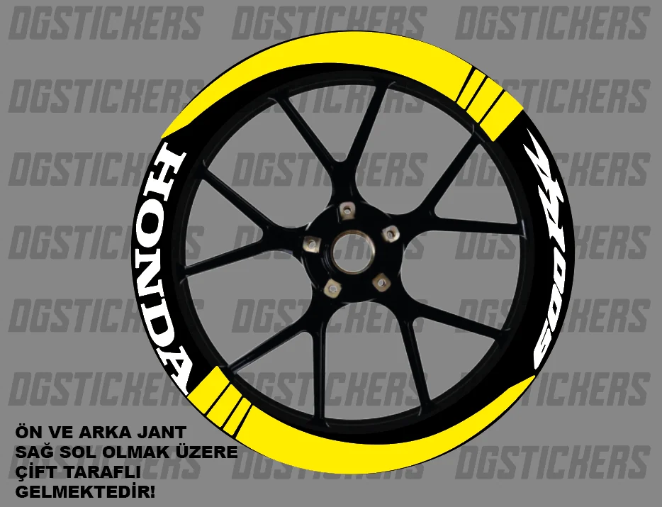 Honda CBR 600RR Standart Sarı-Beyaz jant sticker seti detay görseli 14