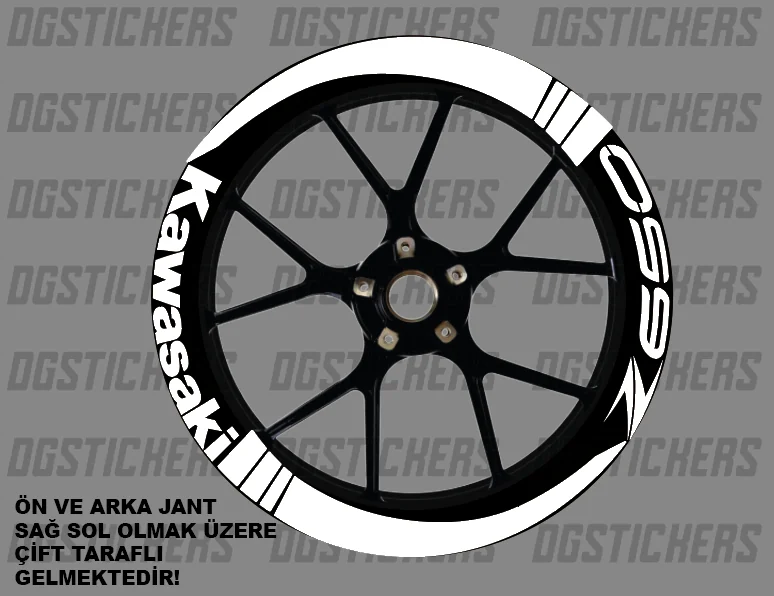 Kawasaki Z650 Standart Beyaz jant sticker seti