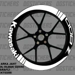 Kawasaki Z800 Standart Beyaz jant sticker seti