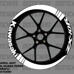 Kawasaki ZX-10R Standart Beyaz jant sticker seti