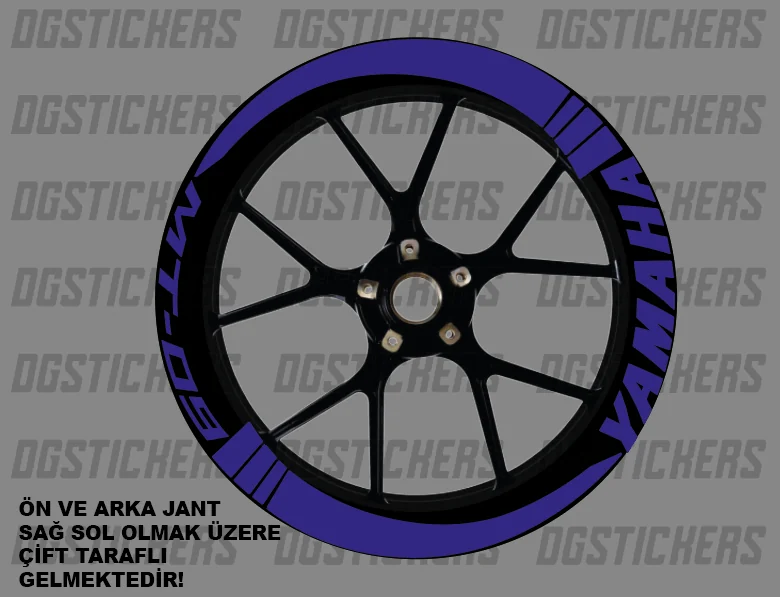 Yamaha MT-09 Standart Raceblue jant sticker seti detay görseli 11