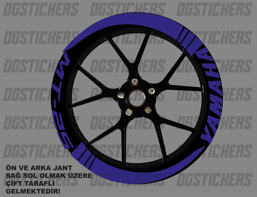 Yamaha MT-25 Standart Raceblue jant sticker seti detay görseli 11