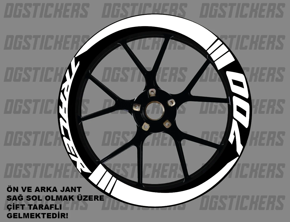 Yamaha Tracer 700 Standart Beyaz jant sticker seti
