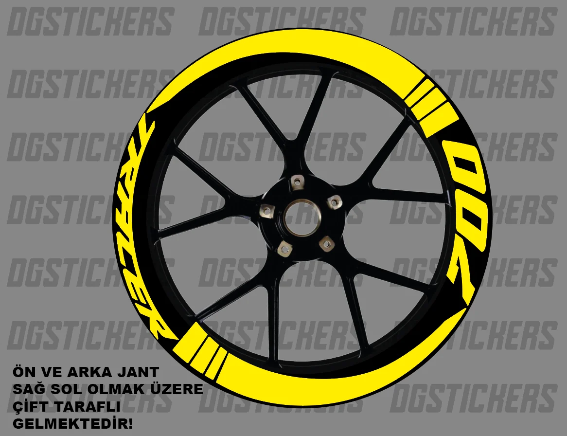 Yamaha Tracer 700 Standart Sarı jant sticker seti detay görseli 13