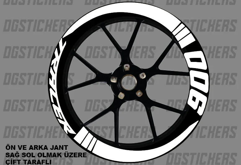 Yamaha Tracer 900 Standart Beyaz jant sticker seti