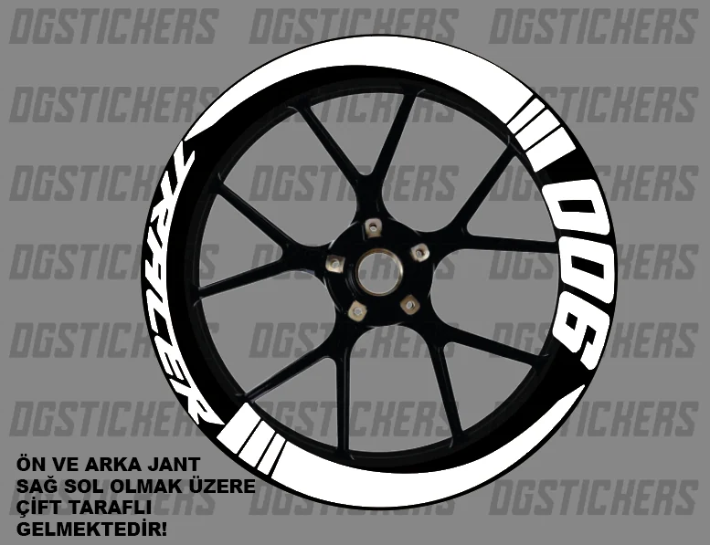 Yamaha Tracer 900 Standart Beyaz jant sticker seti