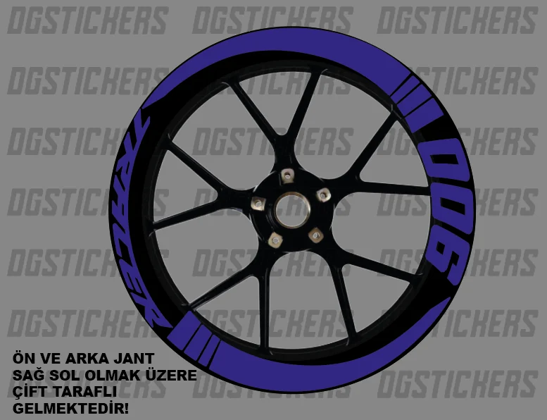 Yamaha Tracer 900 Standart Raceblue jant sticker seti detay görseli 11
