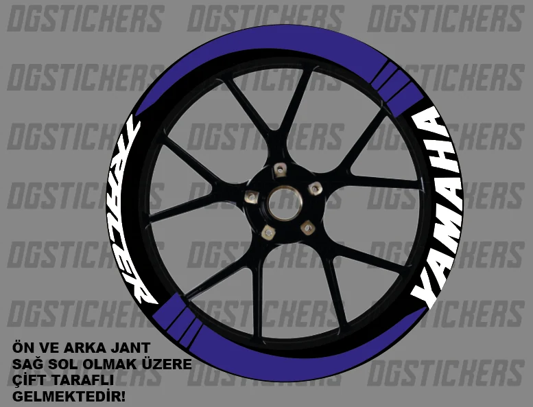 Yamaha Tracer Standart Raceblue-Beyaz jant sticker seti detay görseli 12