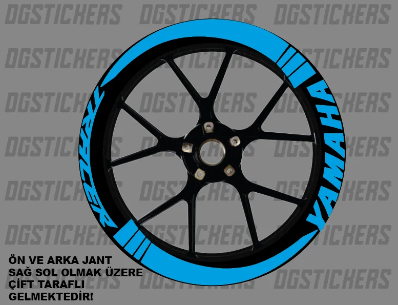 Yamaha Tracer Standart Turkuaz jant sticker seti detay görseli 15