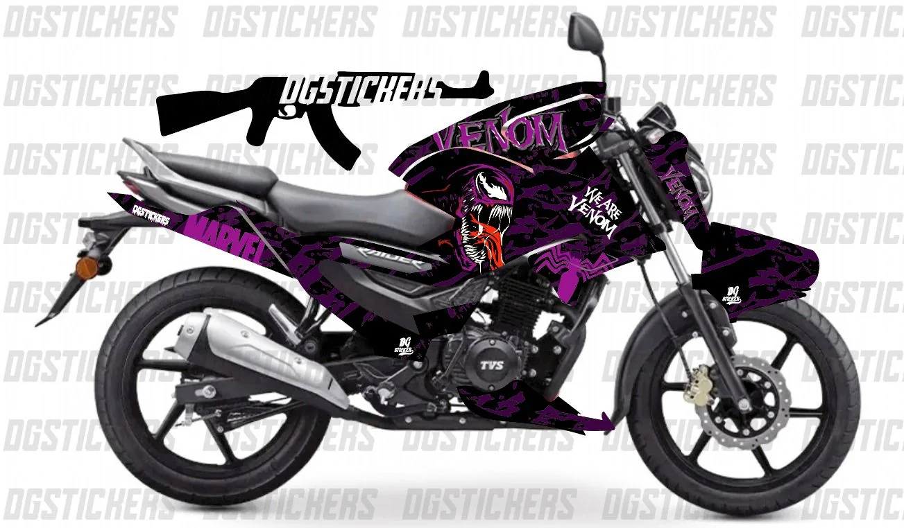 TVS Raider 125 2023-2026 Venom Mor kaplama seti detay görseli 2