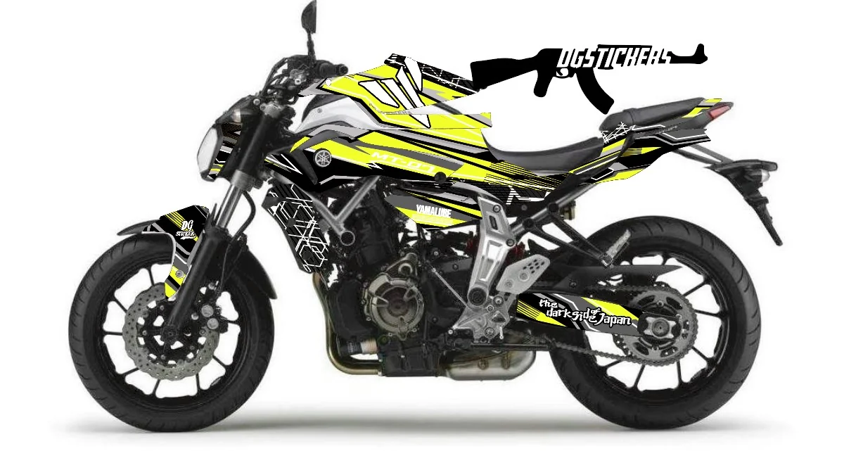 Yamaha MT-07 2014-2017 HyperNaked Sarı kaplama seti detay görseli 3