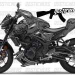Yamaha MT-25 2020-2024 Cartoon Effect Gri kaplama seti