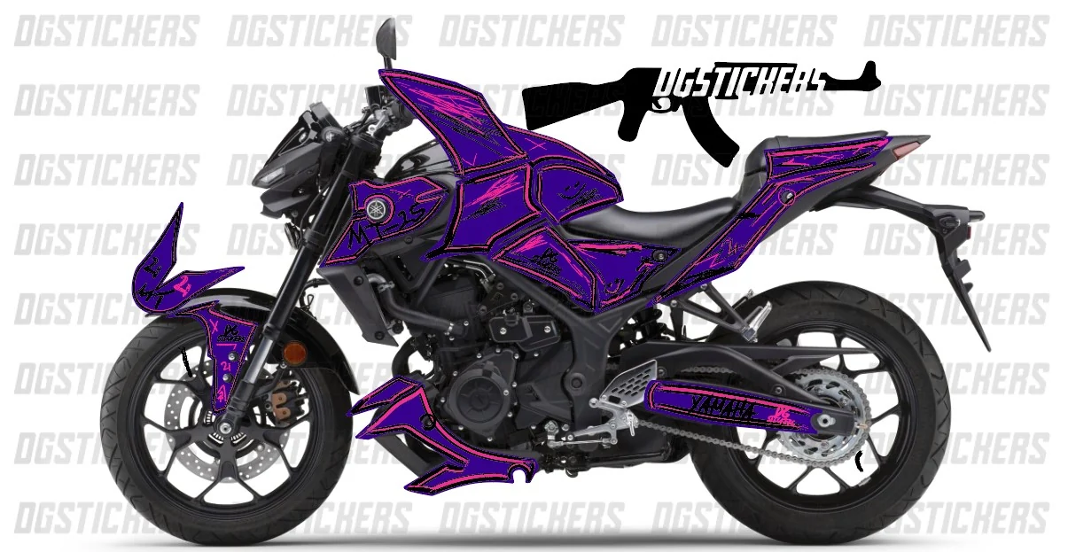 Yamaha MT-25 2020-2024 Cartoon Effect Raceblue-4 kaplama seti detay görseli 3