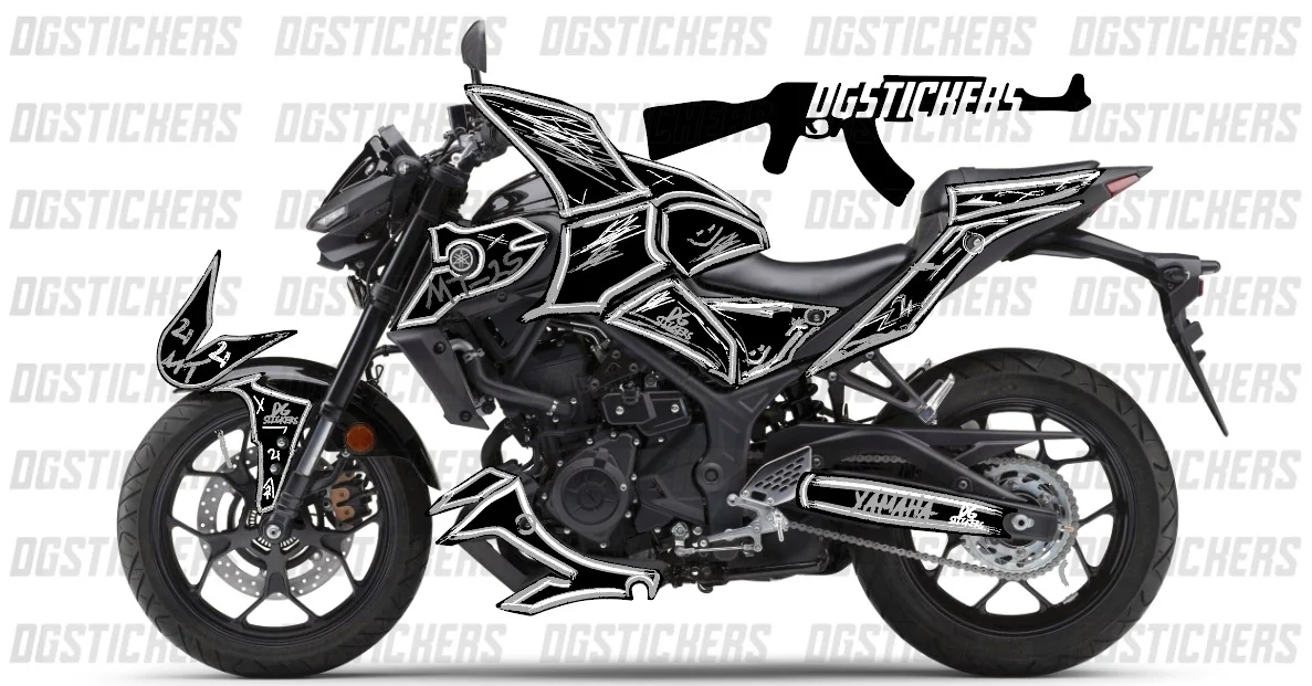 Yamaha MT-25 2020-2024 Cartoon Effect Siyah kaplama seti detay görseli 5