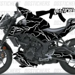 Yamaha MT-25 2020-2024 Yıldırım Siyah-Beyaz kaplama seti