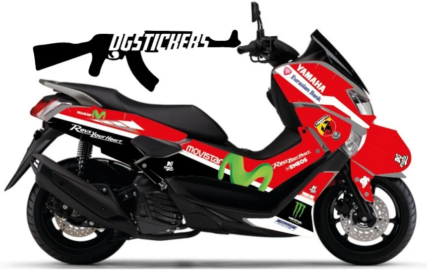 Yamaha N-Max 2015-2020 Movistar Kırmızı kaplama seti detay görseli 2