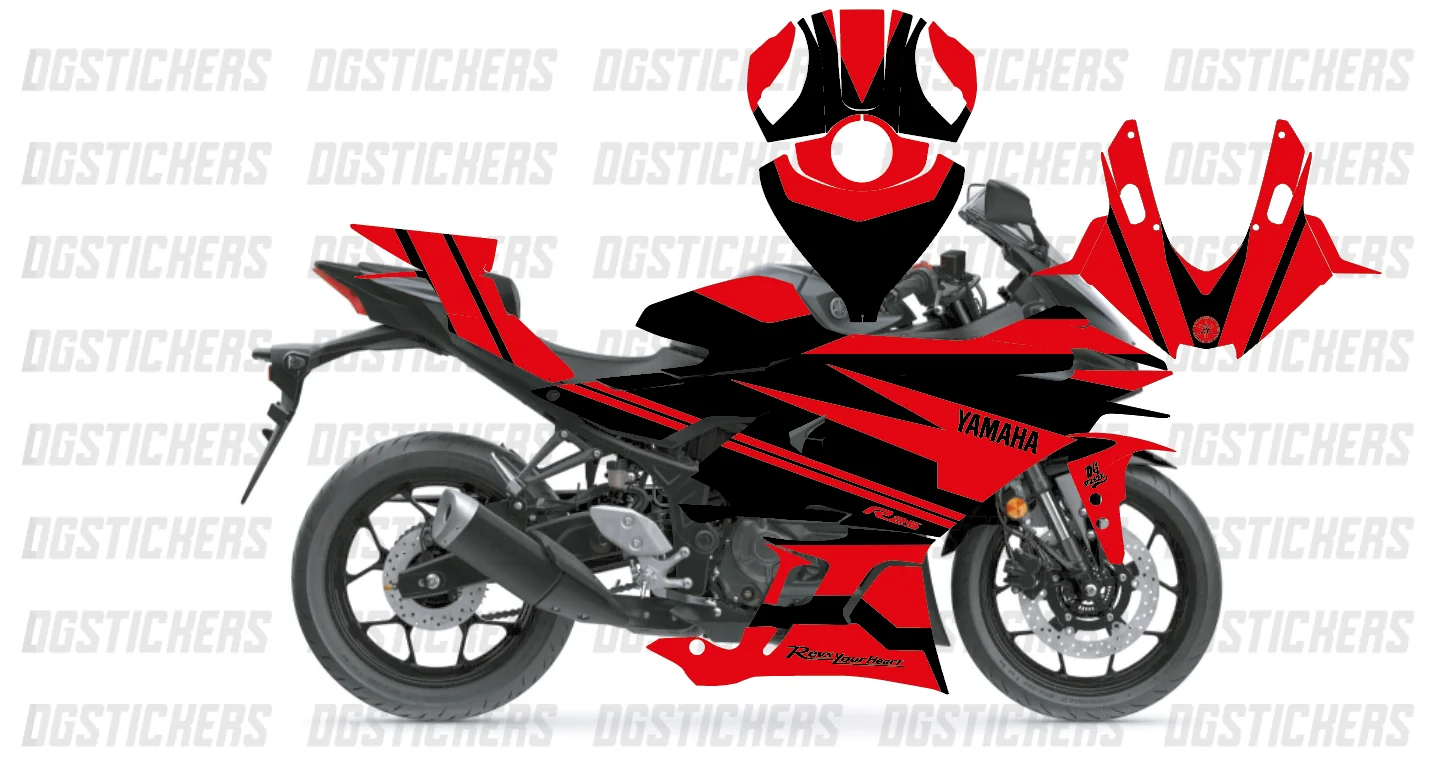 Yamaha R25 2025-2026 Race Line Kırmızı kaplama seti detay görseli 2