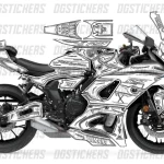Yamaha R7 2022-2024 Cartoon Effect V1 Beyaz kaplama seti