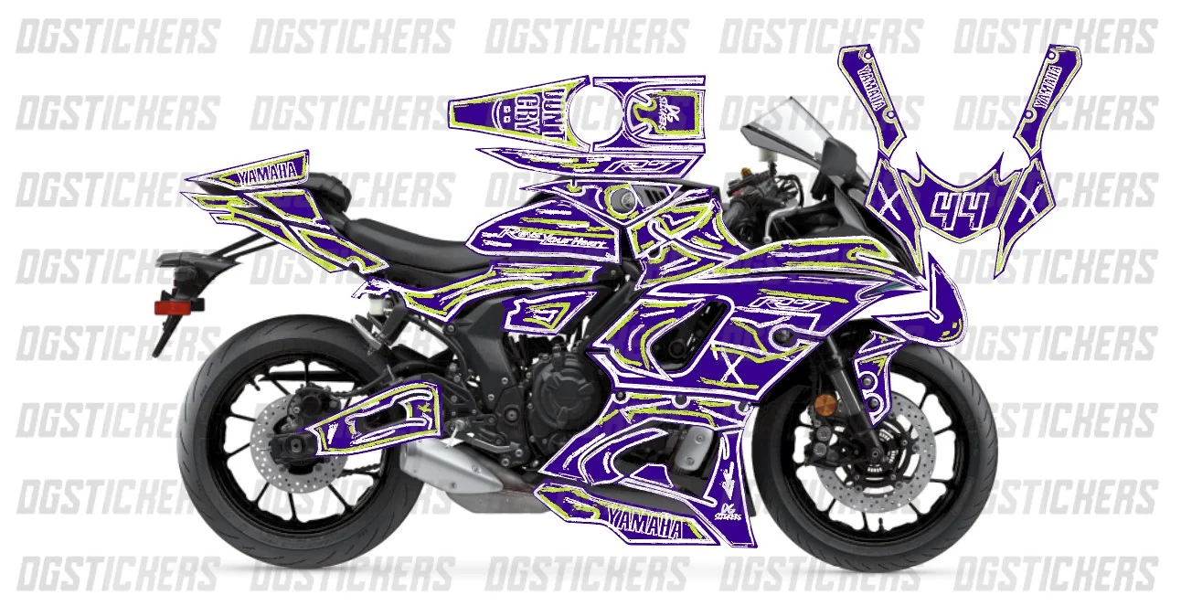 Yamaha R7 2022-2024 Cartoon Effect V4 Raceblue kaplama seti