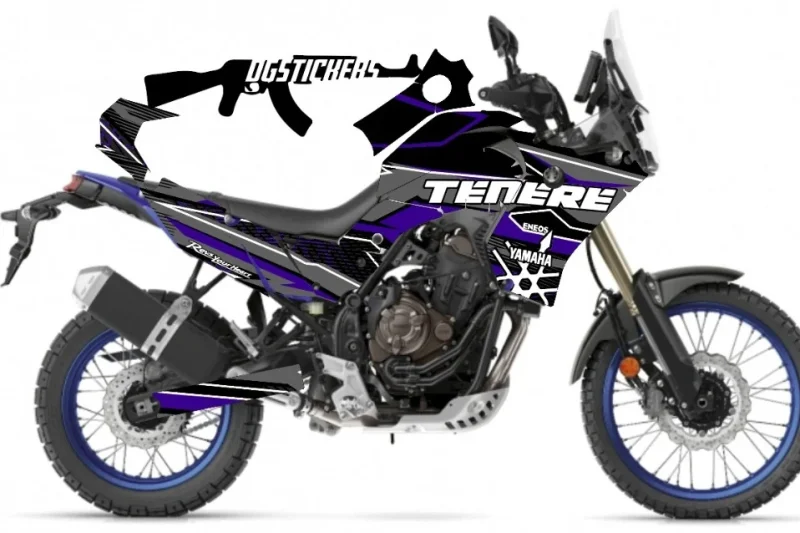 Yamaha Tenere 700 2019-2024 Enduro Racing Blue Lines kaplama seti